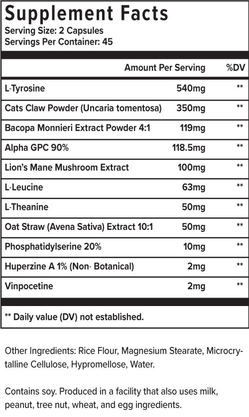 Brain-Power with Lion's Mane, Alpha GPC & Bacopa | Top Trainer